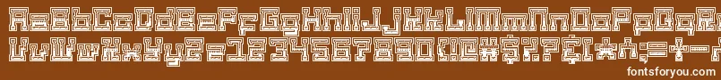 matilda the iron lady-Schriftart – Weiße Schriften auf braunem Hintergrund