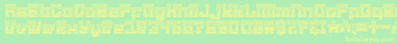 matilda the iron lady Font – Yellow Fonts on Green Background