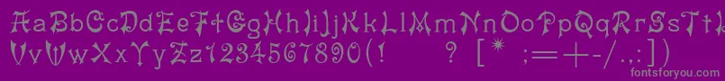 フォントMatilda – 紫の背景に灰色の文字