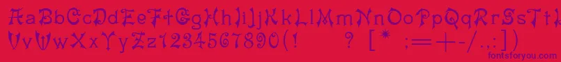 Matilda Font – Purple Fonts on Red Background