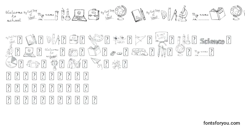Schriftart MATILDAS BACK TO SCHOOL Demo – Alphabet, Zahlen, spezielle Symbole