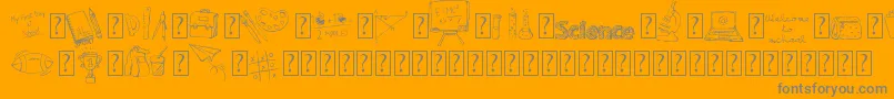 MATILDAS BACK TO SCHOOL Demo-Schriftart – Graue Schriften auf orangefarbenem Hintergrund