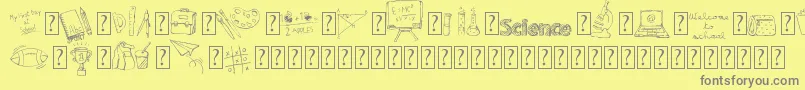 Czcionka MATILDAS BACK TO SCHOOL Demo – szare czcionki na żółtym tle