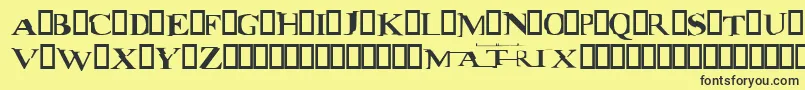 matrix Font – Black Fonts on Yellow Background
