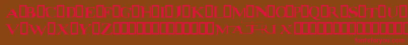 フォントmatrix – 赤い文字が茶色の背景にあります。