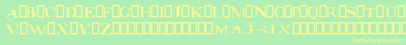 matrix-fontti – keltaiset fontit vihreällä taustalla