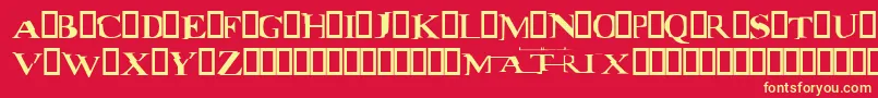 フォントmatrix – 黄色の文字、赤い背景