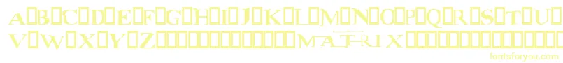 Fonte matrix – fontes amarelas em um fundo branco