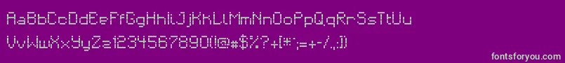 matrixdancer-fontti – vihreät fontit violetilla taustalla