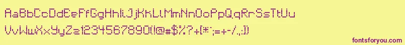 Czcionka matrixdancer – fioletowe czcionki na żółtym tle