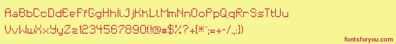 Czcionka matrixdancer – czerwone czcionki na żółtym tle