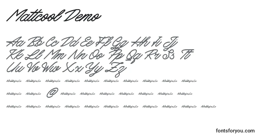 Mattcool Demo-fontti – aakkoset, numerot, erikoismerkit