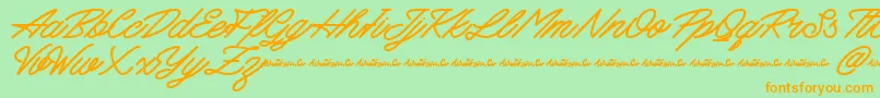 Mattcool Demo Font – Orange Fonts on Green Background