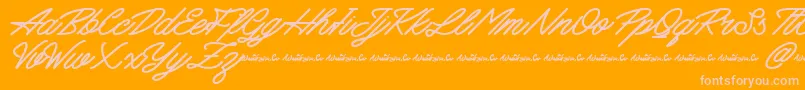 Mattcool Demo Font – Pink Fonts on Orange Background
