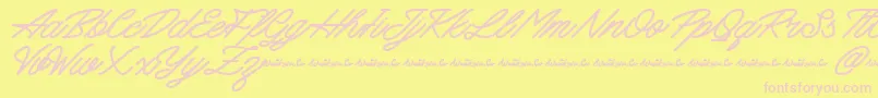 Mattcool Demo Font – Pink Fonts on Yellow Background