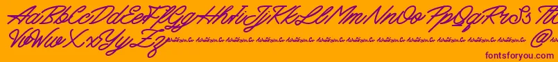 Mattcool Demo Font – Purple Fonts on Orange Background