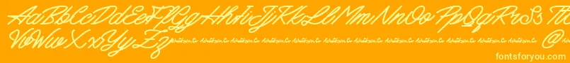 Mattcool Demo Font – Yellow Fonts on Orange Background
