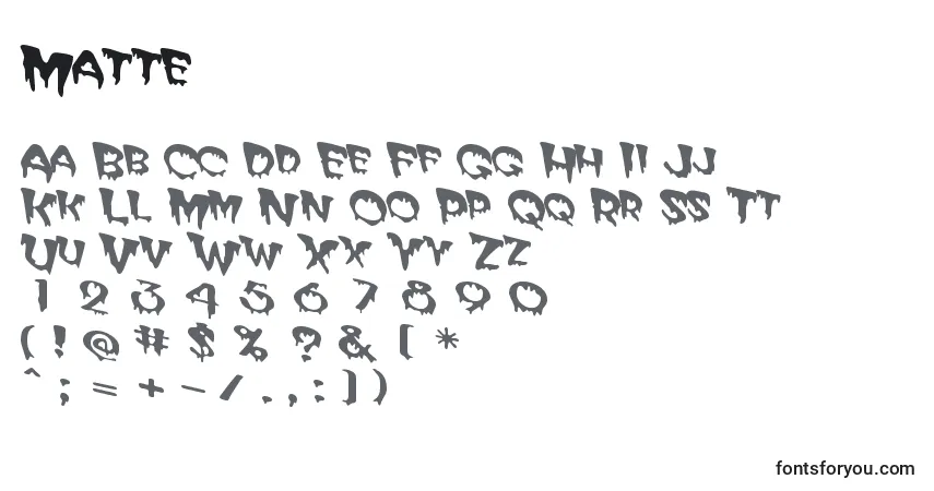 Шрифт Matte    – алфавит, цифры, специальные символы