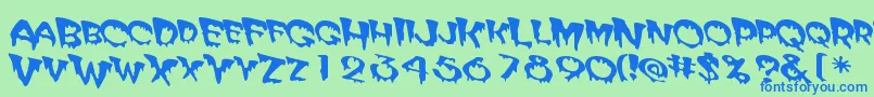Matte    Font – Blue Fonts on Green Background