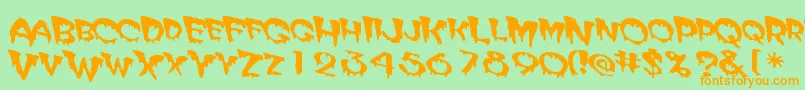 Matte    Font – Orange Fonts on Green Background
