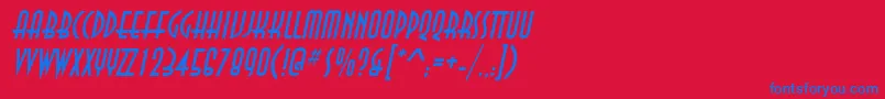 AnastasiaItalic Font – Blue Fonts on Red Background