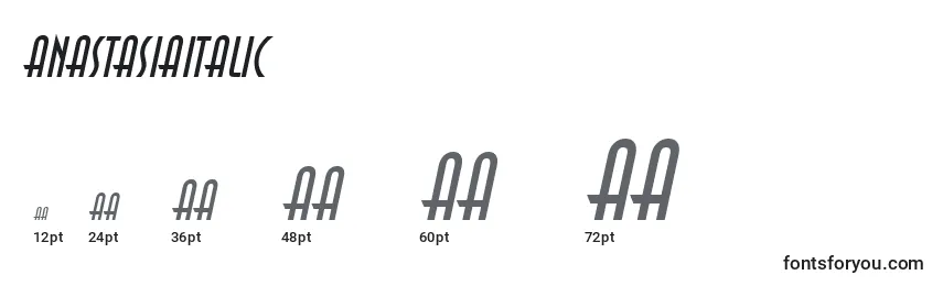 Размеры шрифта AnastasiaItalic