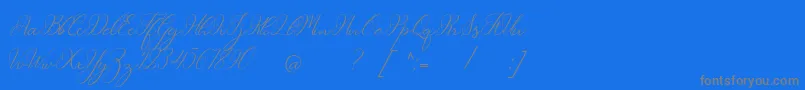 Matthew-Schriftart – Graue Schriften auf blauem Hintergrund