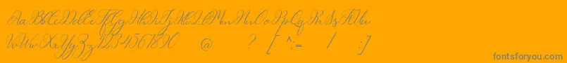 Matthew-Schriftart – Graue Schriften auf orangefarbenem Hintergrund