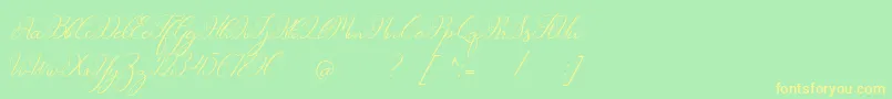 Matthew Font – Yellow Fonts on Green Background