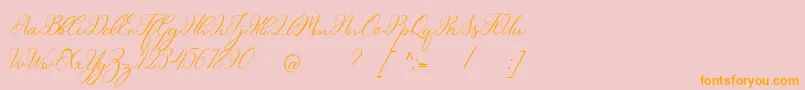 Matthew-Schriftart – Orangefarbene Schriften auf rosa Hintergrund