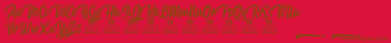 Saiba mais sobre a fonte Mattisse Personal Use Fonte Mattisse Personal Use – fontes marrons em um fundo vermelho
