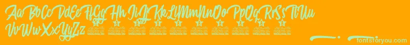 Mattisse Personal Use Font – Green Fonts on Orange Background