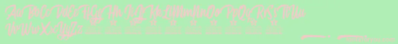 Mattisse Personal Use-fontti – vaaleanpunaiset fontit vihreällä taustalla