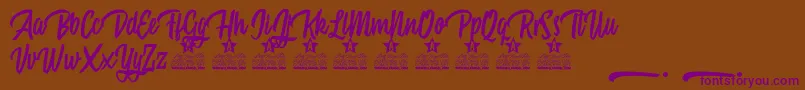 Fonte Mattisse Personal Use – fontes roxas em um fundo marrom