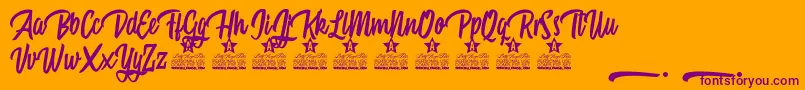 Mattisse Personal Use Font – Purple Fonts on Orange Background