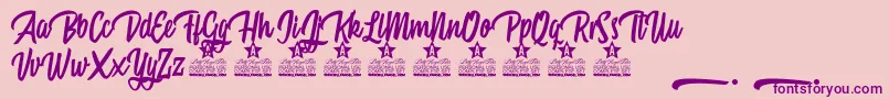 Mattisse Personal Use-Schriftart – Violette Schriften auf rosa Hintergrund