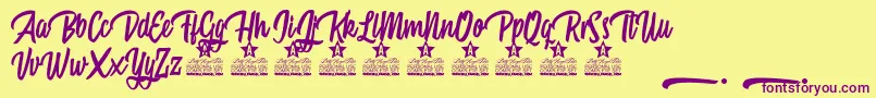 Mattisse Personal Use Font – Purple Fonts on Yellow Background