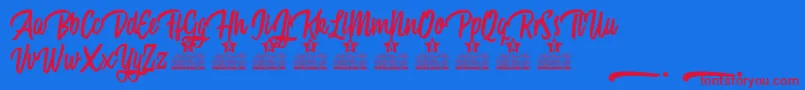 Mattisse Personal Use Font – Red Fonts on Blue Background