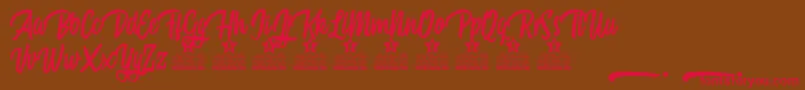 Mattisse Personal Use Font – Red Fonts on Brown Background
