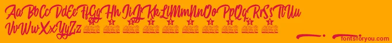 Mattisse Personal Use Font – Red Fonts on Orange Background