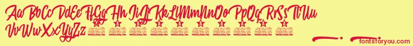 Mattisse Personal Use Font – Red Fonts on Yellow Background