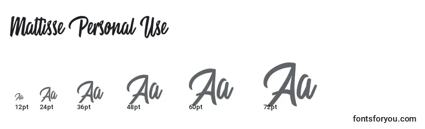 Mattisse Personal Use Font Sizes