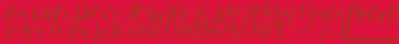Шрифт Mattosa Script   – коричневые шрифты на красном фоне
