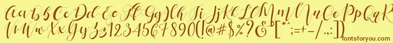 Fonte Mattosa Script   – fontes marrons em um fundo amarelo