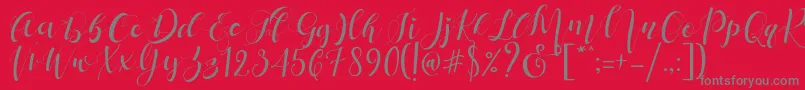 Mattosa Script   Font – Gray Fonts on Red Background