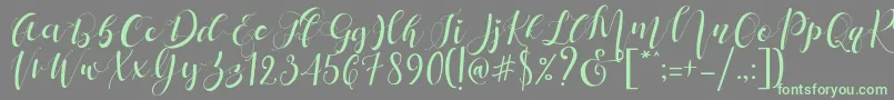 Mattosa Script   Font – Green Fonts on Gray Background