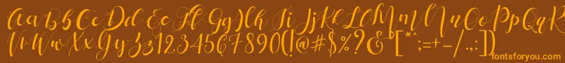 Mattosa Script   Font – Orange Fonts on Brown Background