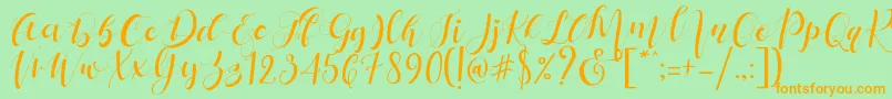 Mattosa Script   Font – Orange Fonts on Green Background