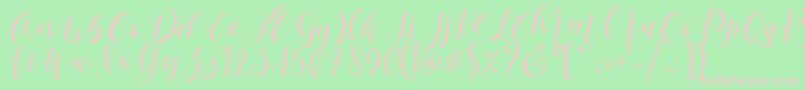 Police Mattosa Script   – polices roses sur fond vert