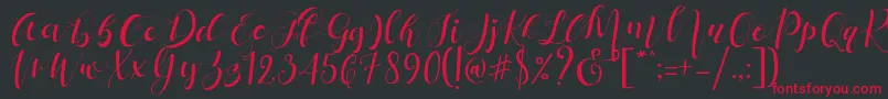 Mattosa Script   Font – Red Fonts on Black Background